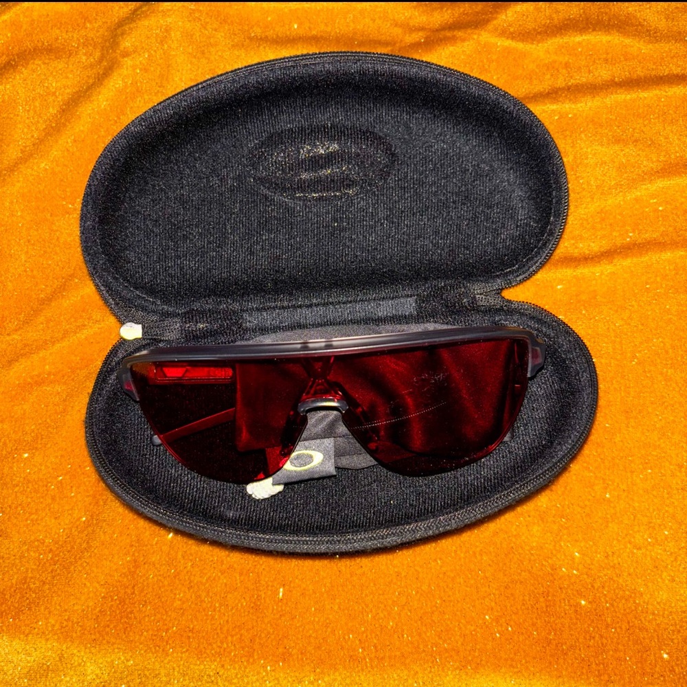 Oakley Black and Red Sunglasses with Case